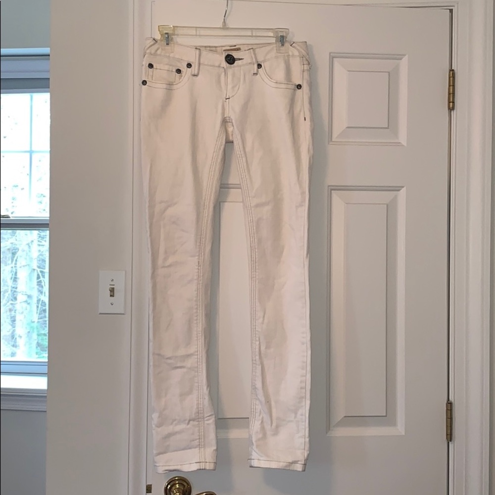 Free People Low-Rise White Skinny Jeans